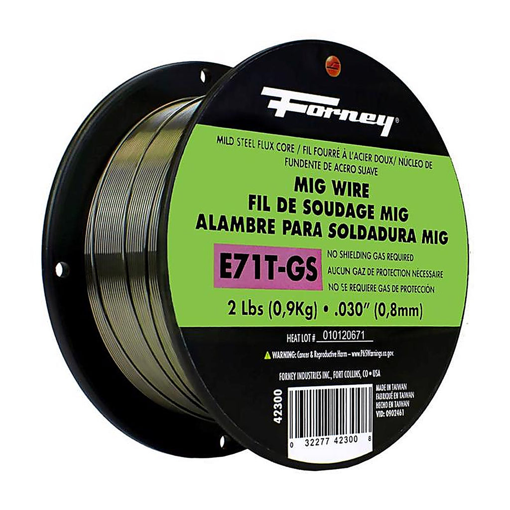 Forney 42300 E71T-GS 0.03 in. Mild Steel Flux Cored Wire 79000 psi 2 lb