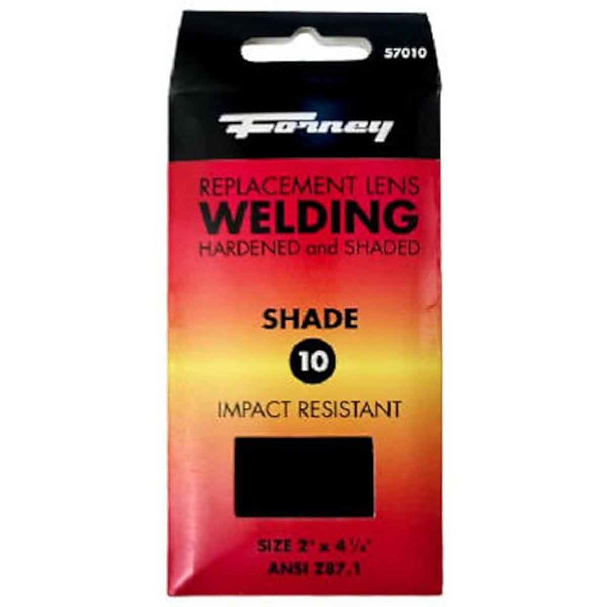 Forney 57010 2 in. H X 4.3 in. W Hardened Glass Welding Helmet Lens 10 Black 1 pc