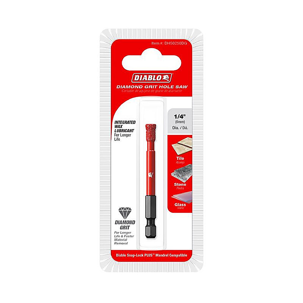 Diablo - DHS0250DG - 1/4 In. Diamond Grit 5.52 In. L X 1/4 In. D Hole Saw