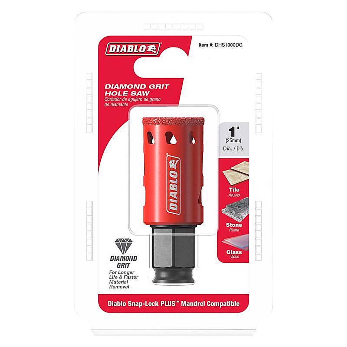 Diablo - DHS1000DG - 1 In. Diamond Grit 5.52 In. L X 1/4 In. D Hole Saw