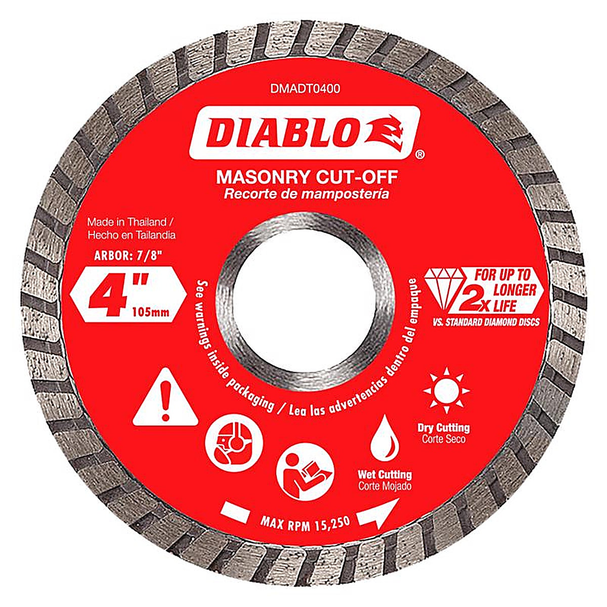 Diablo - DMADT0400 - 4 In. D X 7/8 In. Diamond Masonry Cut-Off Disc 1 Pack