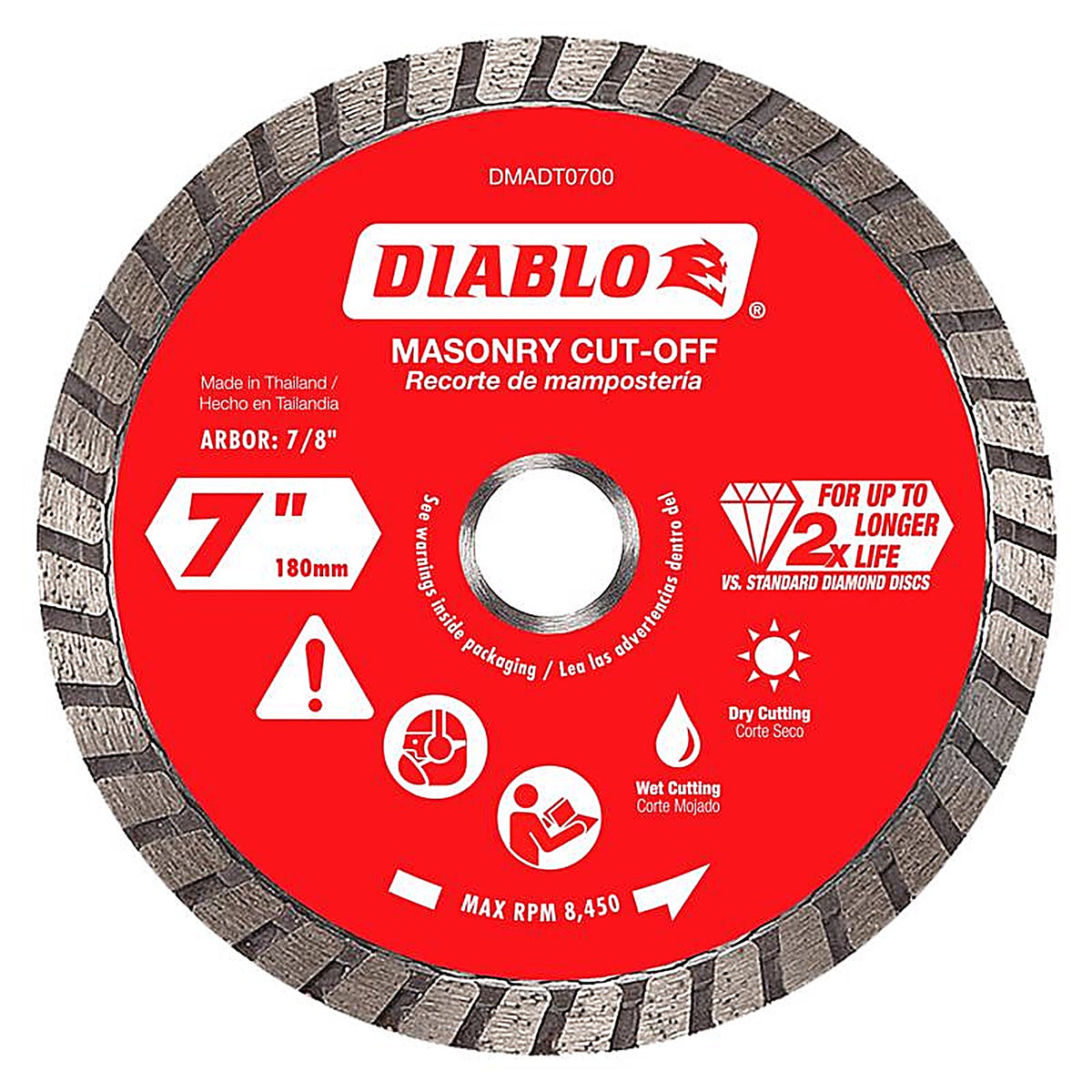 Diablo - DMADT0700 - 7 In. D X 7/8 In. Diamond Masonry Cut-Off Disc 1 Pack