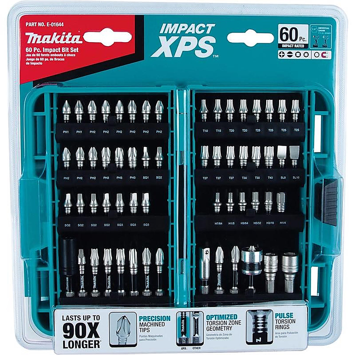Makita - E-01644 - Impact Xps Assorted Impact Driver Bit Set Steel 60 Piece