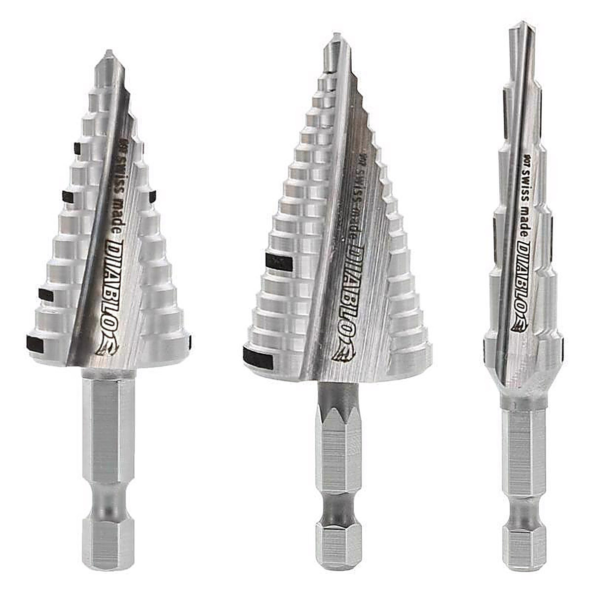 Diablo - DSDS003 - M2 Steel Step Drill Bit Set HEX Shank 3 Piece