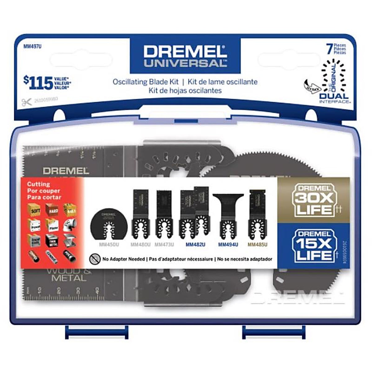 Dremel - MM497U - Steel Oscillating Blade Set Wood 7 Piece