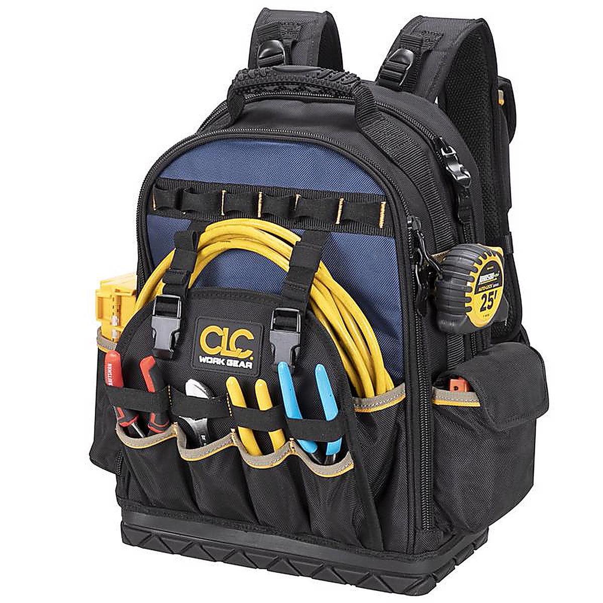 CLC - PB1133 - 13 In. W X 18 In. H Ballistic Polyester Backpack Tool Bag 38 Pocket Black/Blue 1 Piece