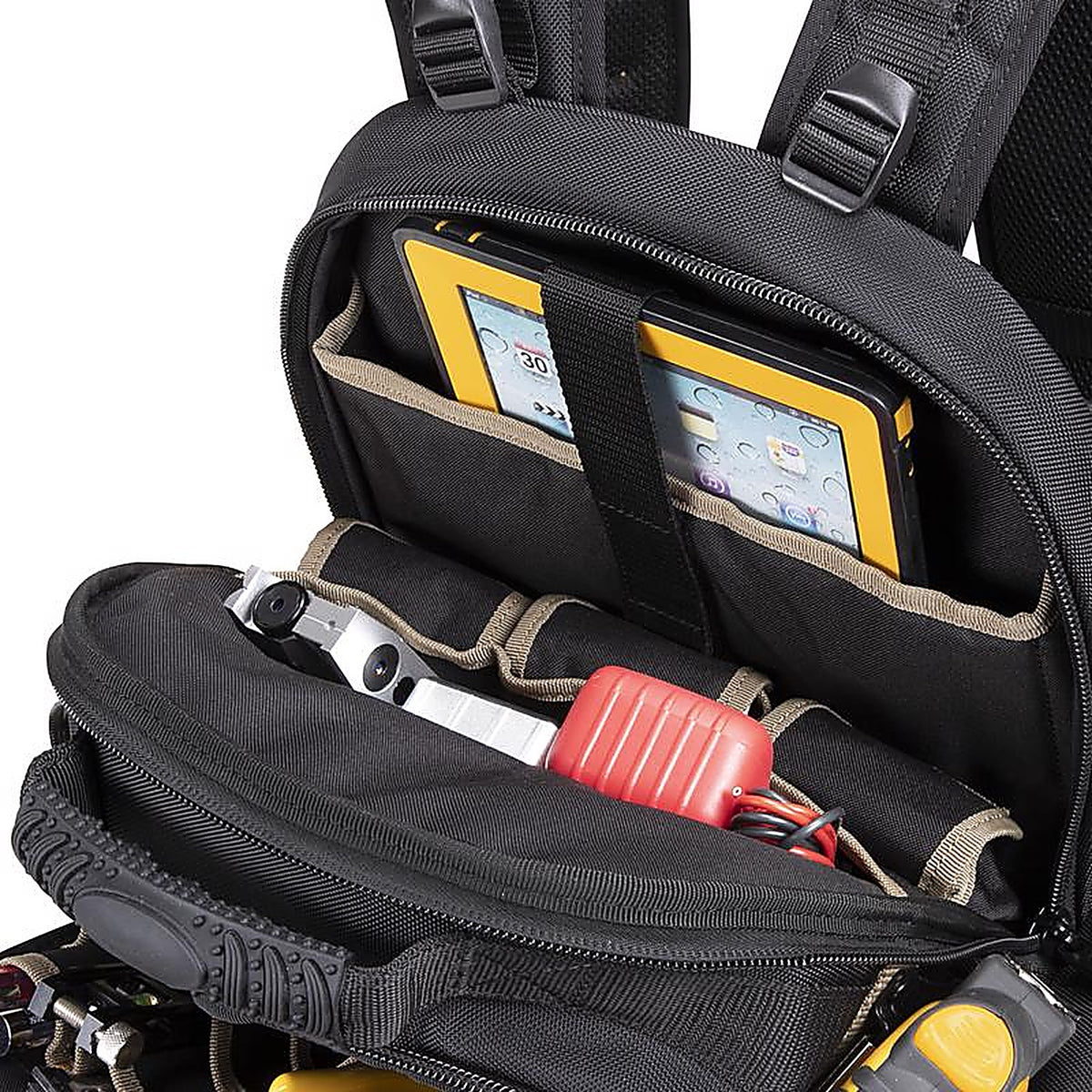 CLC - PB1133 - 13 In. W X 18 In. H Ballistic Polyester Backpack Tool Bag 38 Pocket Black/Blue 1 Piece