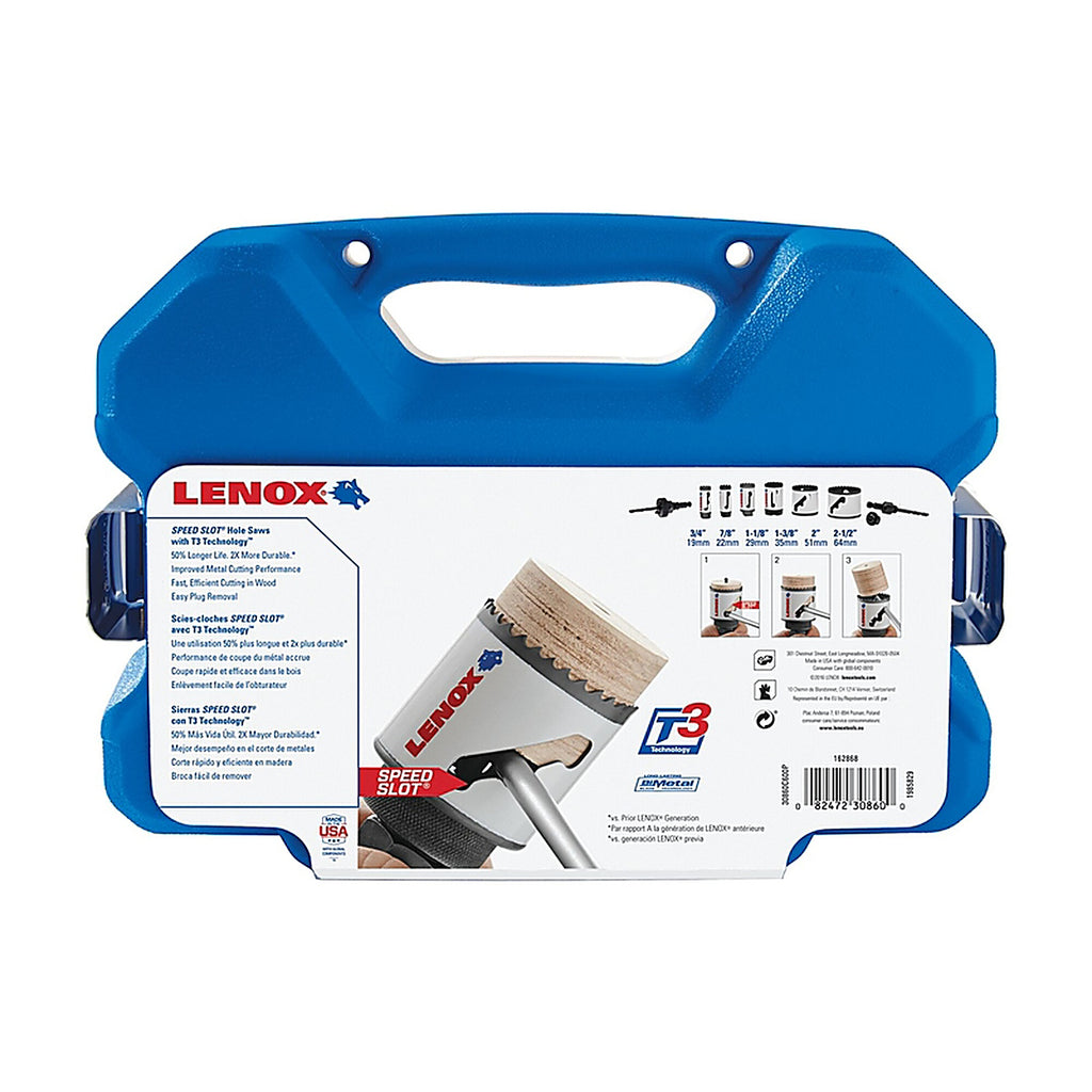 Lenox 30860C600P Speed Slot Plumbers Hole Saw Kit 9 pc