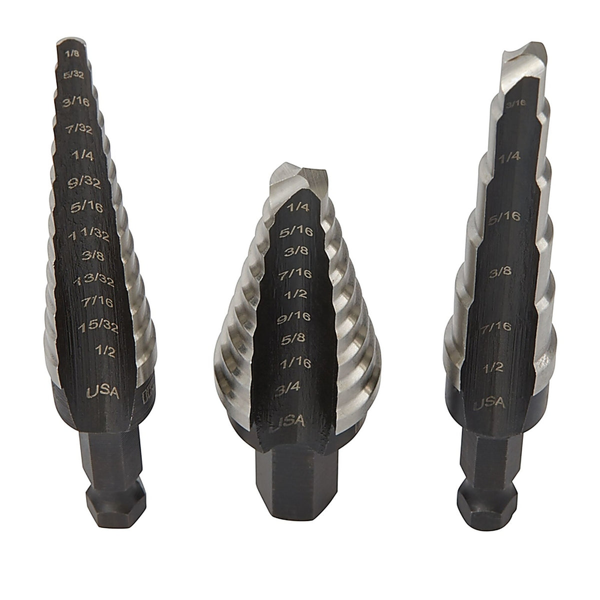 Irwin 10502ZR Unibit Assorted L High Speed Steel Step Drill Bit Set 3 pc