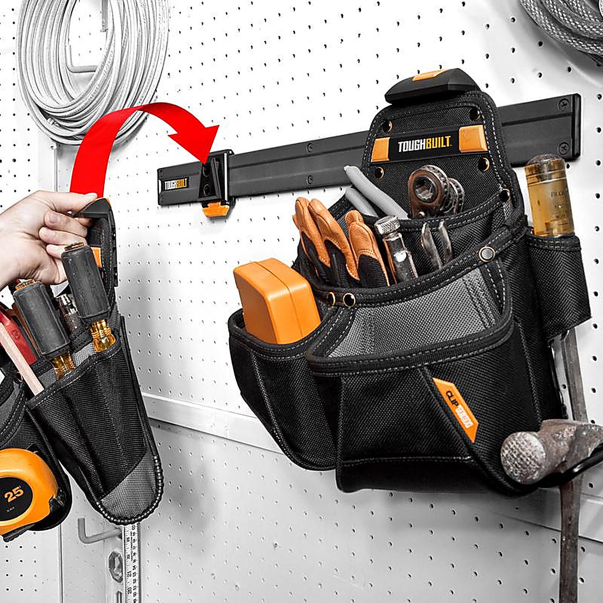 ToughBuilt TB-53-2BES 24 in. W X 7.48 in. H X 0.47 in. D Wall Tool Organizer Steel Black