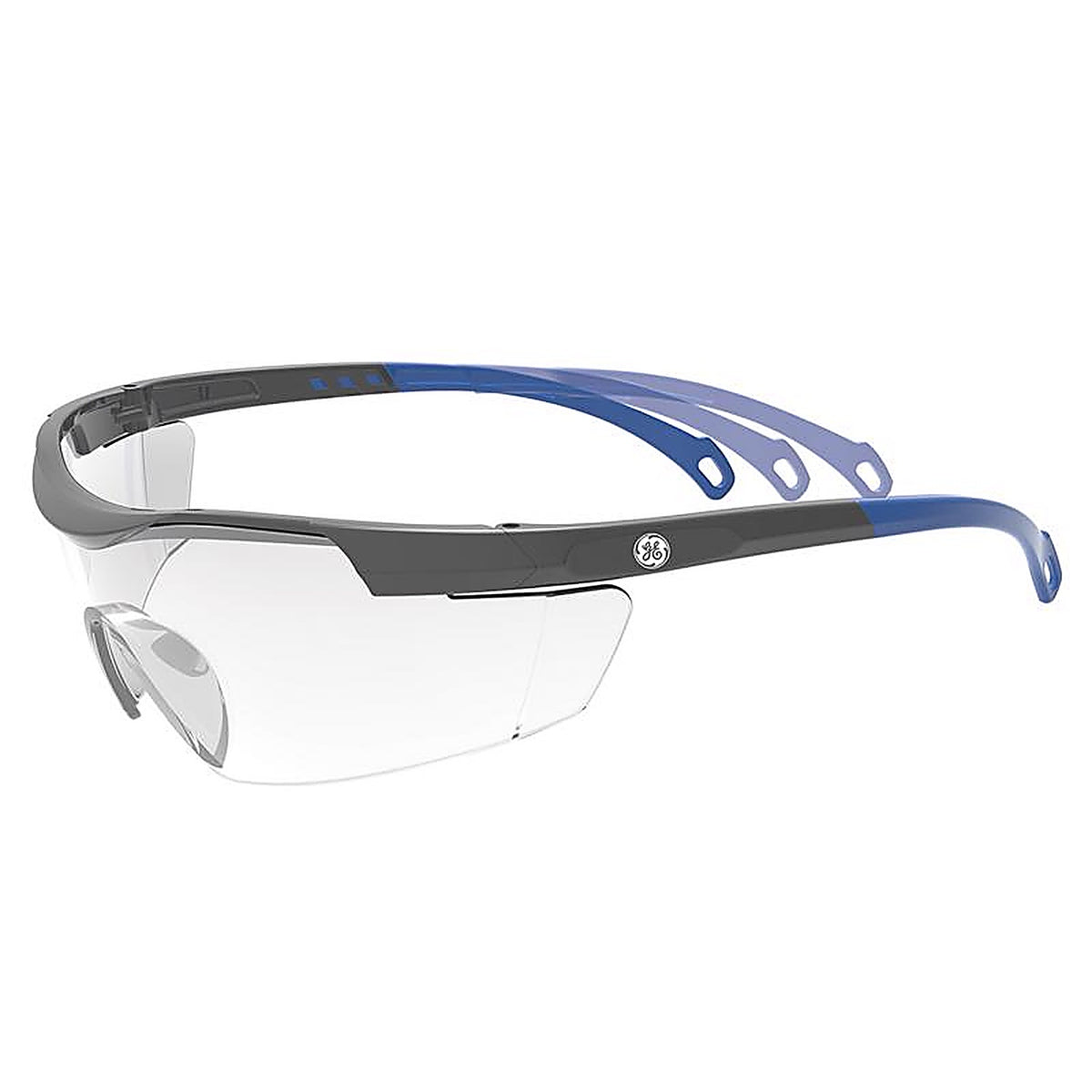 GE GE101C 01 Series Impact-Resistant Safety Glasses Clear Lens Blue Frame 1 pk