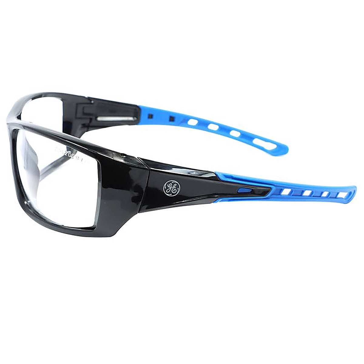 GE GE104C 04 Series Impact-Resistant Safety Glasses Clear Lens Black/Blue Frame 1 pk