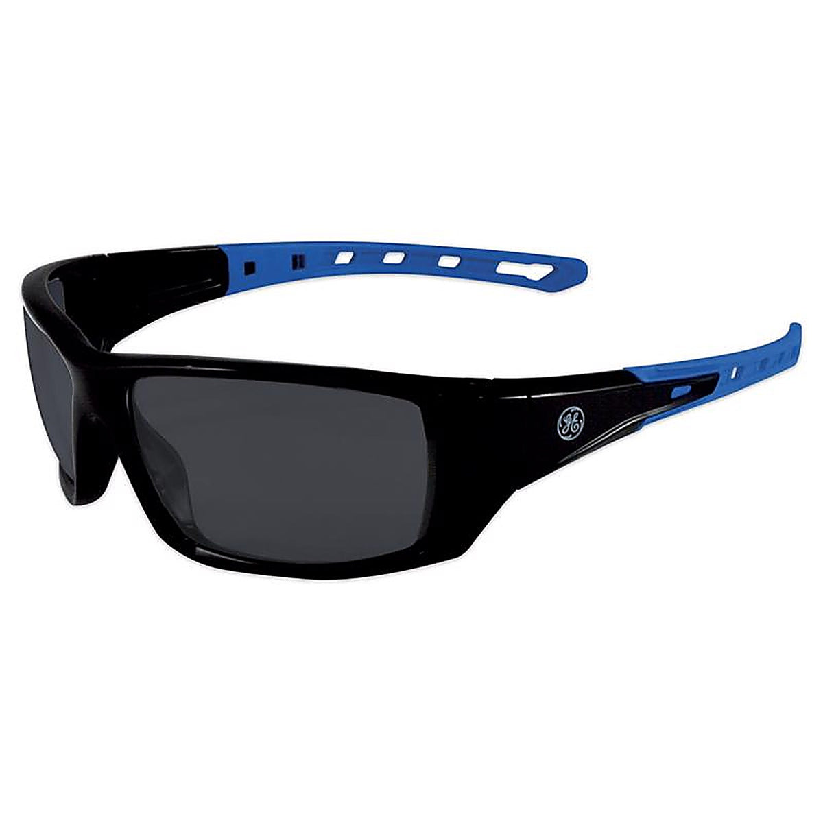 GE GE104SAF 04 Series Anti-Fog Impact-Resistant Safety Glasses Smoke Lens Black/Blue Frame 1 pk