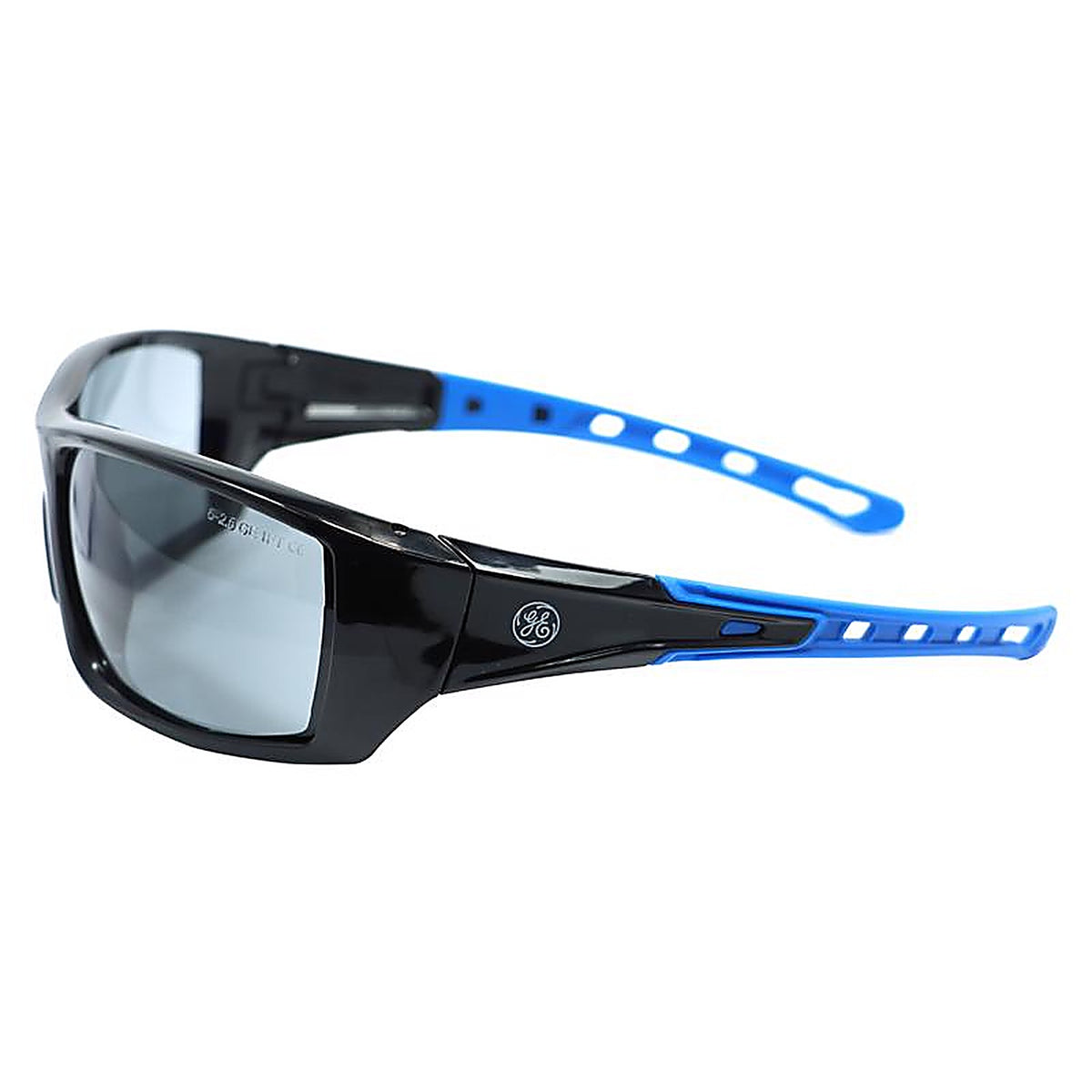 GE GE104SAF 04 Series Anti-Fog Impact-Resistant Safety Glasses Smoke Lens Black/Blue Frame 1 pk