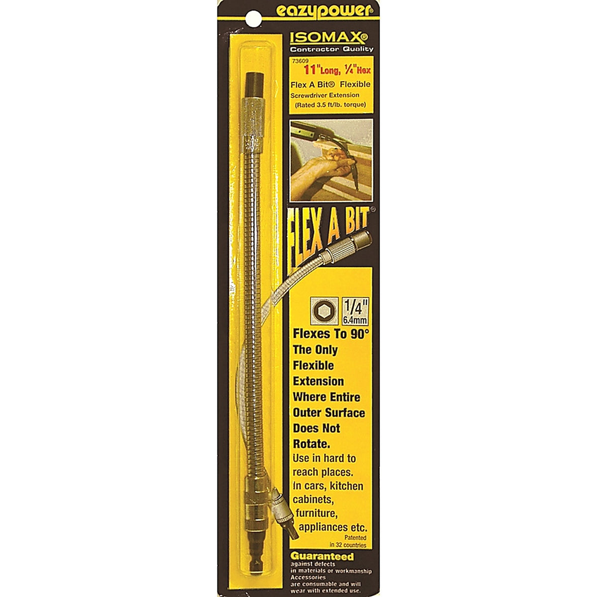 Eazypower - 73609 - Isomax Flex a Bit 11 In. Steel Flexible Bit Extension 1/4 In. HEX Shank 1 Piece