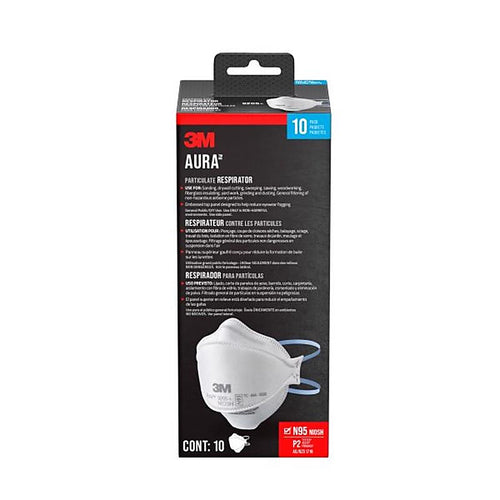 3M 9205P-10-DC Aura N95 Dust Protection Particulate Respirator 9205+ White 10 pk