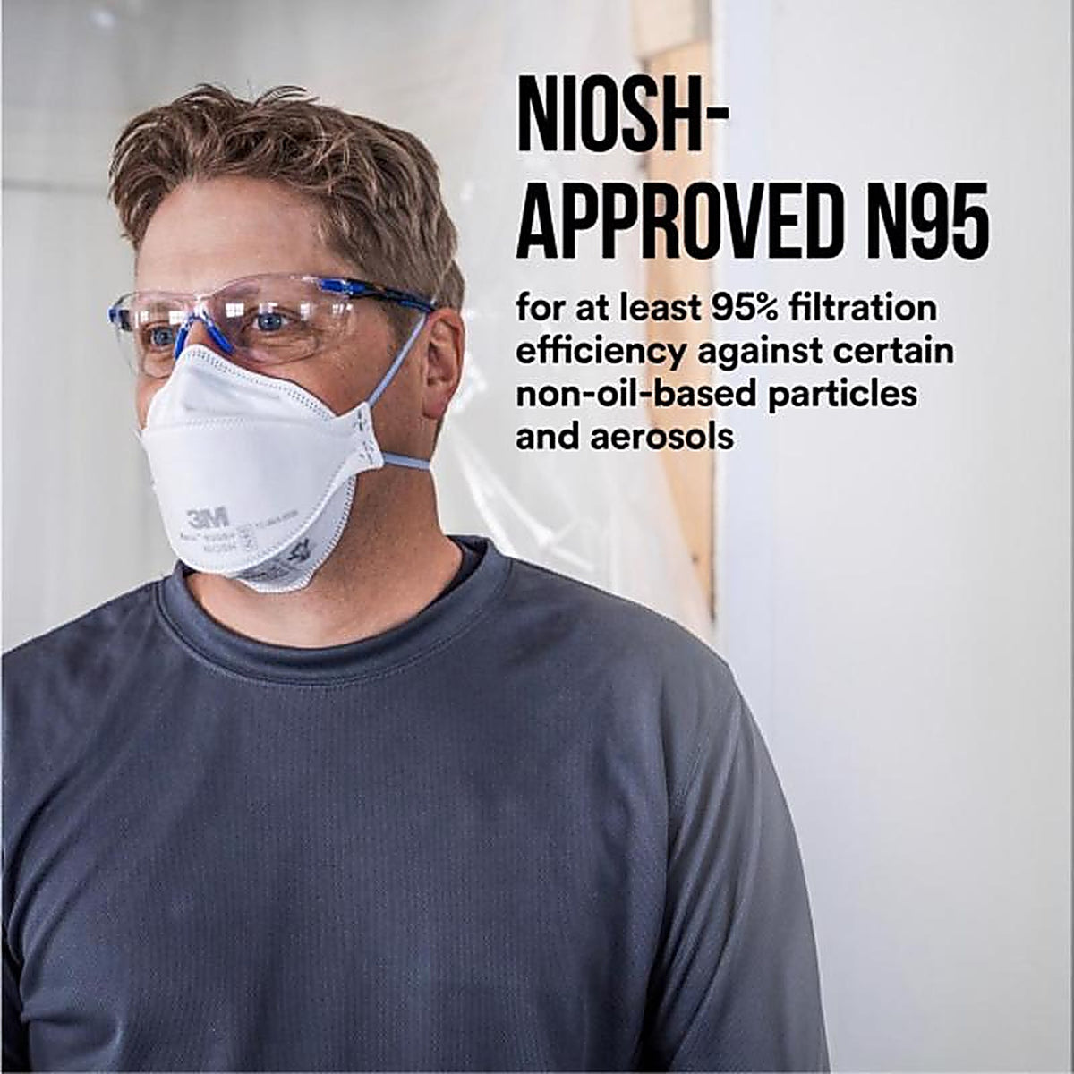 3M 9205P-10-DC Aura N95 Dust Protection Particulate Respirator 9205+ White 10 pk