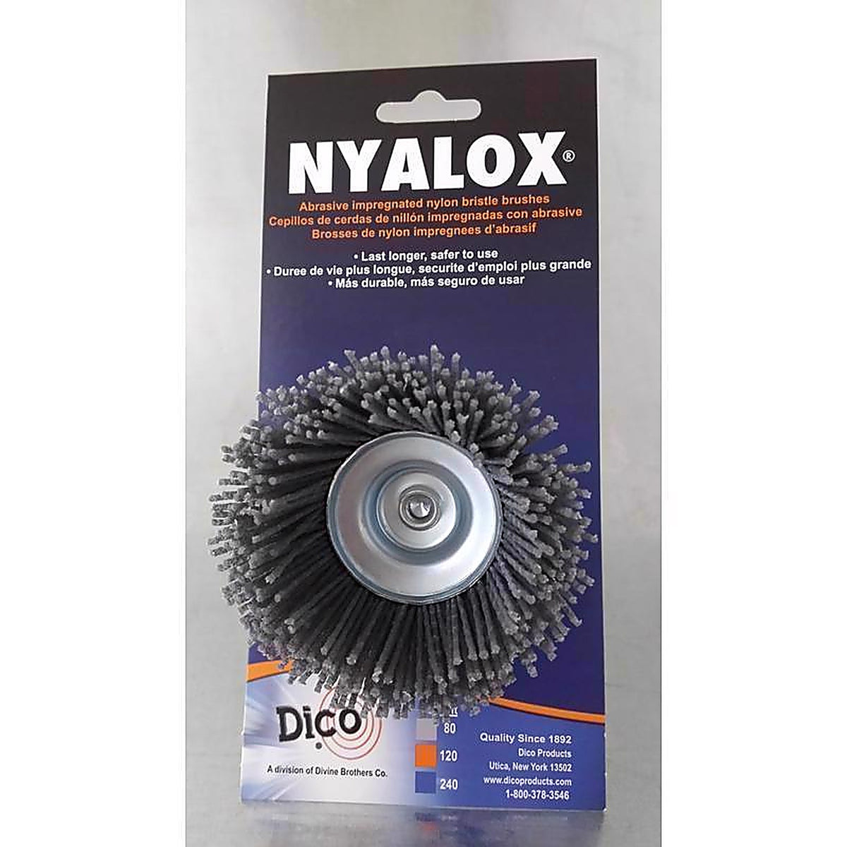 Dico 541-774-2-1/2 2.5 in. Dia. x 1/4 in. x 1/4 Dia. Crimped Nylon Mandrel Mounted Cup Brush 4500 rpm