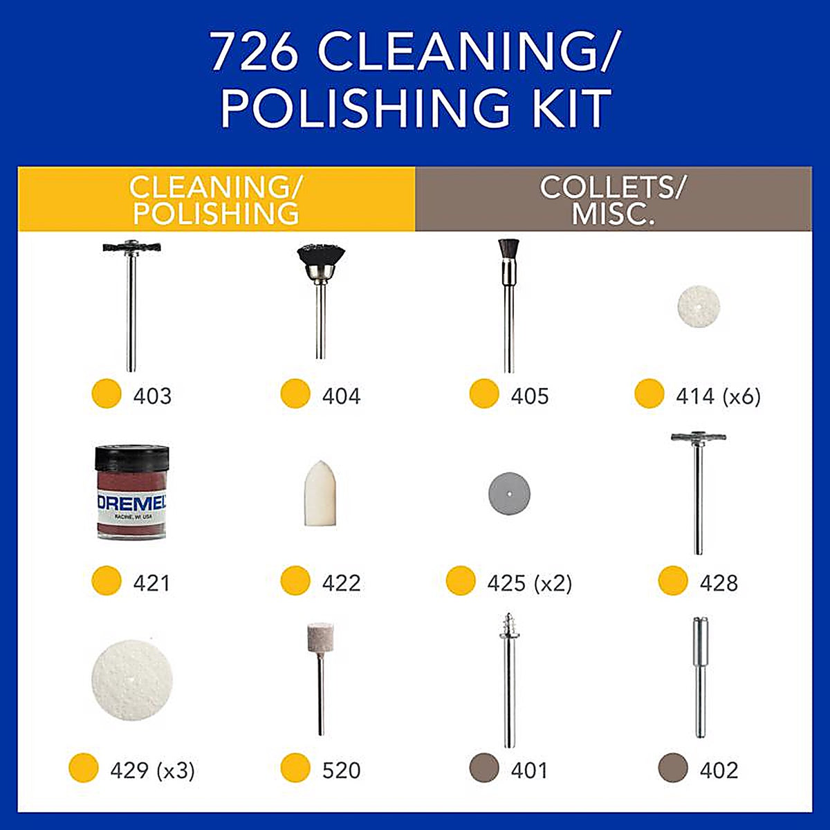 Dremel - 726-01 - Cleaning and Polishing Moto Tool Kit 20 Piece