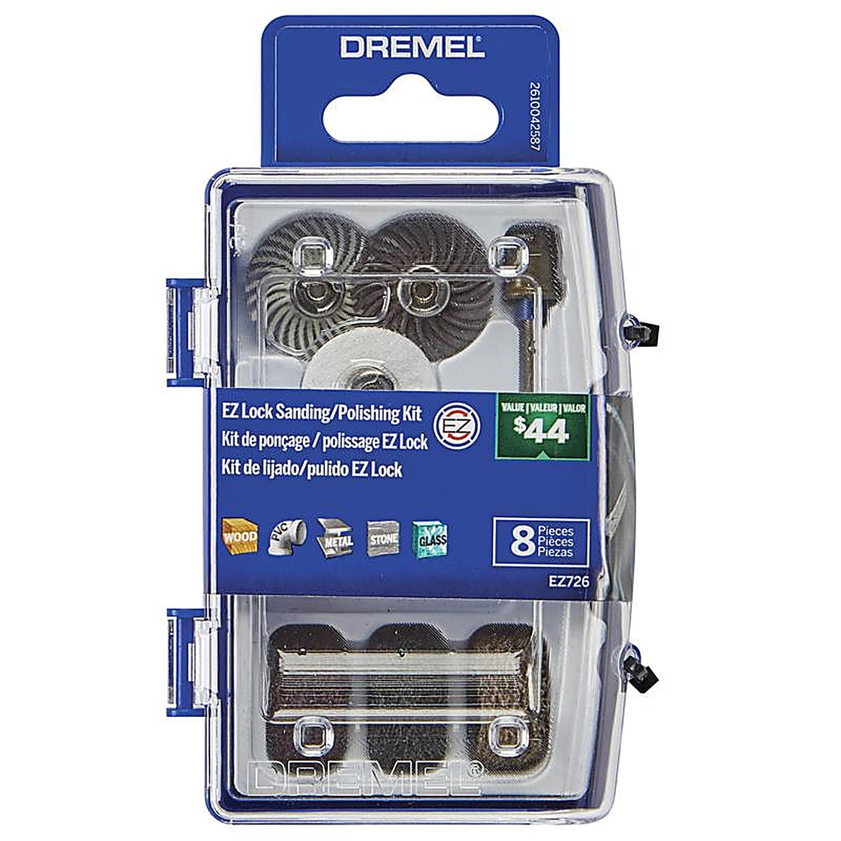 Dremel - EZ726-01 - Ez Lock Sanding/Polishing Kit 8 Piece
