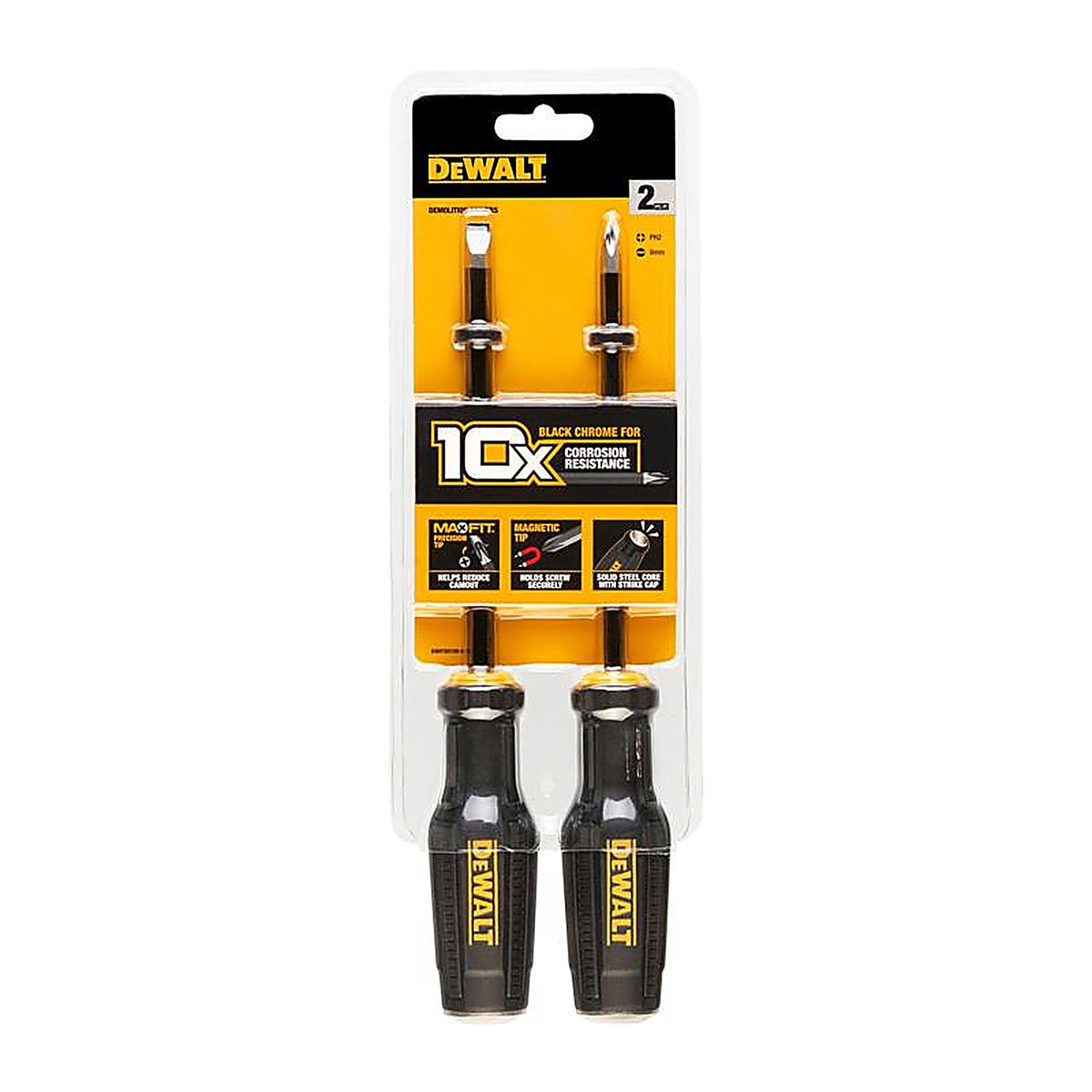 DeWalt DWHT65100 ToughSeries 6 in. L Phillips/Slotted Demolition Screwdriver Set 2 pk