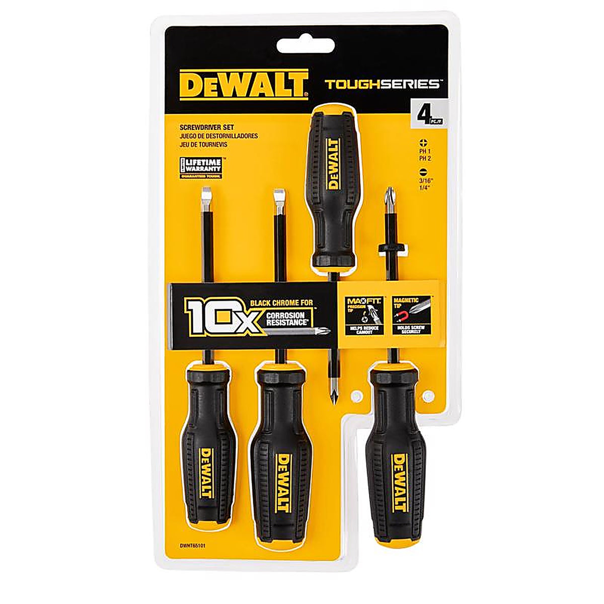 DeWalt DWHT65101 ToughSeries 3/16 in. L Demolition Screwdriver Set 4 pc
