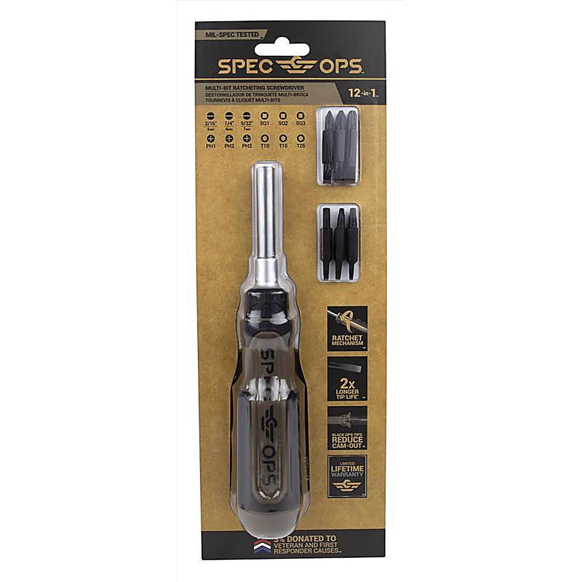 Spec Ops - SPEC-SRM-1 - 3.5 In. L Ratcheting Screwdriver 1 Pack