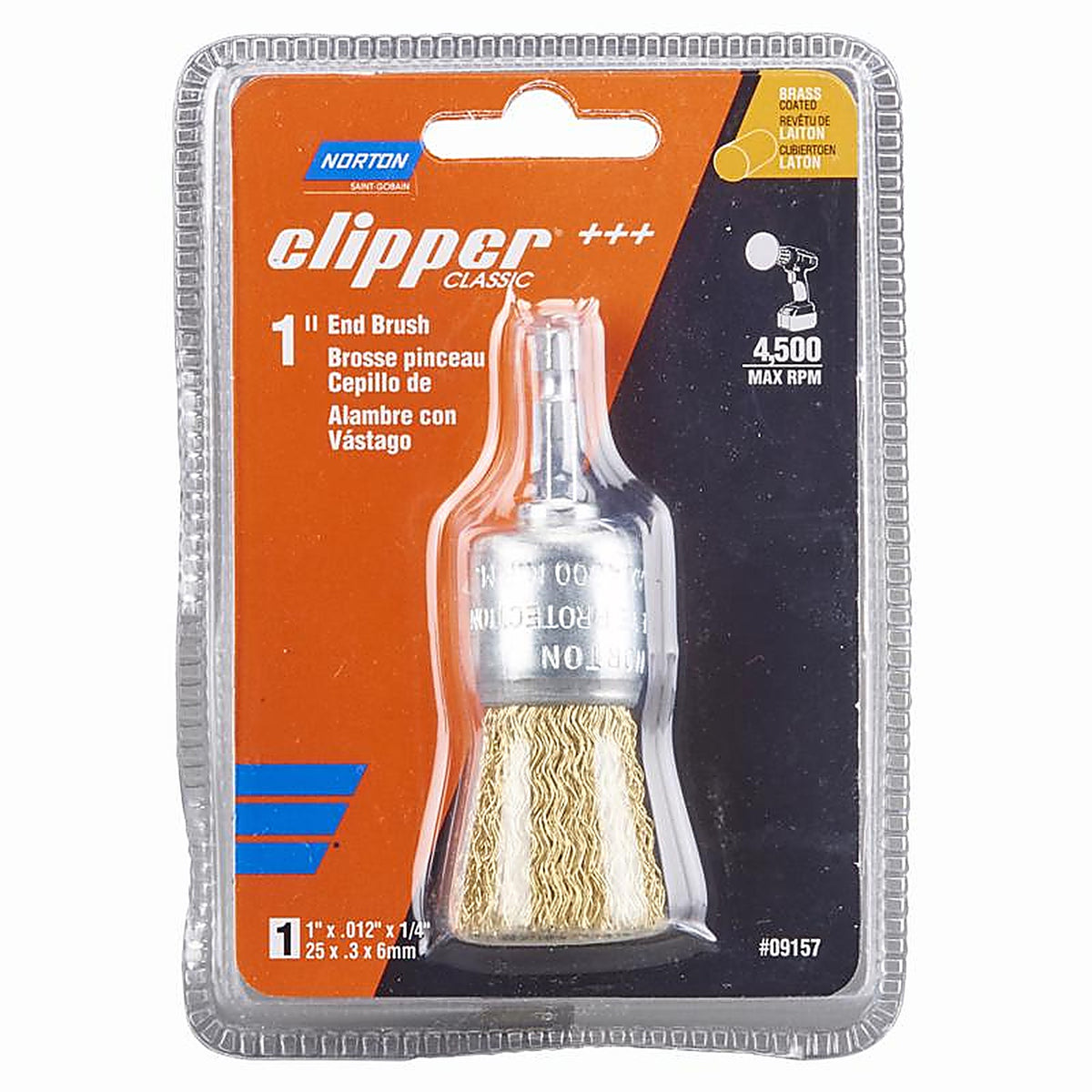 Norton - 70184609157 - Clipper 1 In. Coarse Wire End Brush Brass 4500 Rpm 1 Piece