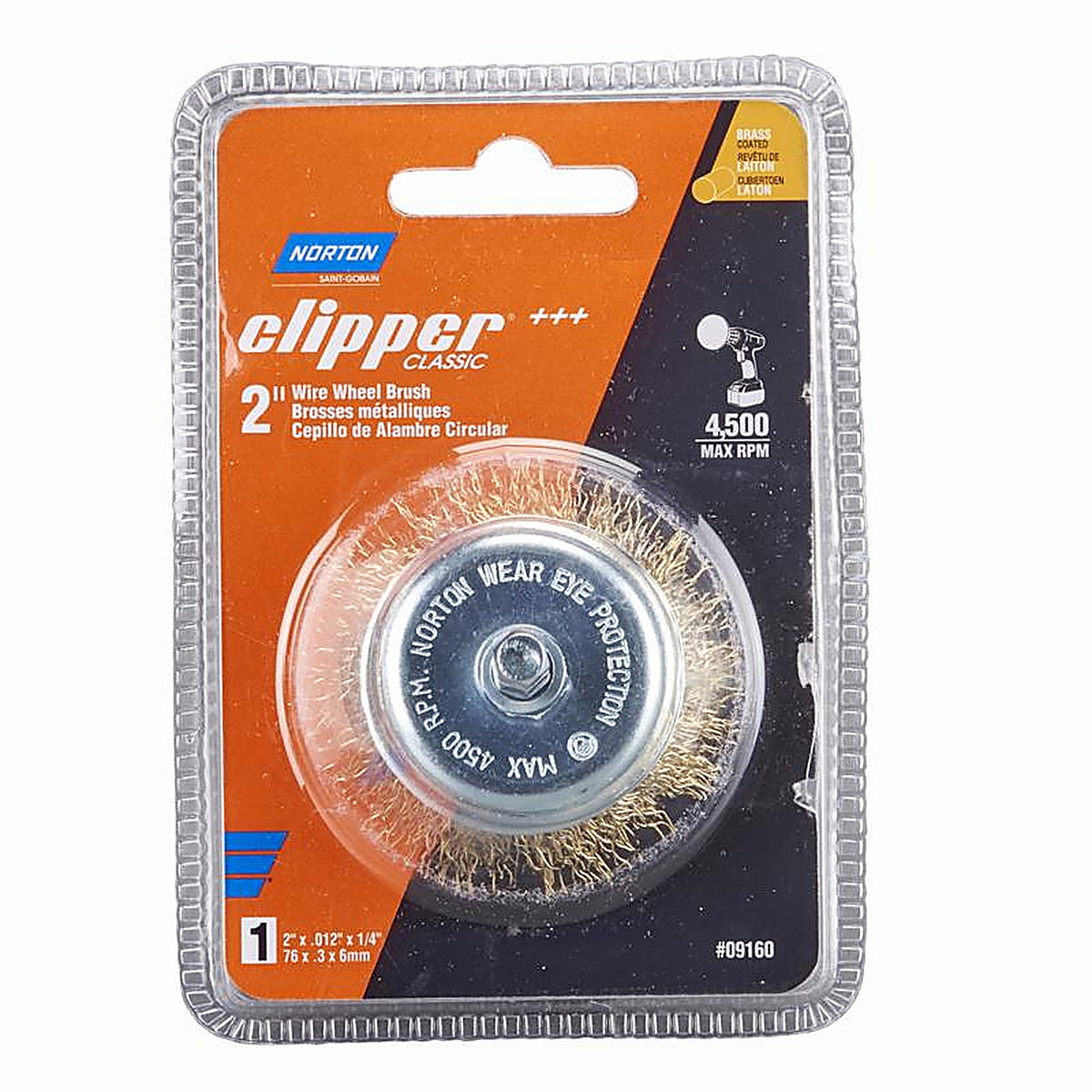Norton - 70184609160 - Clipper 2 In. Coarse Crimped Wire Wheel Brush Brass 4500 Rpm 1 Piece