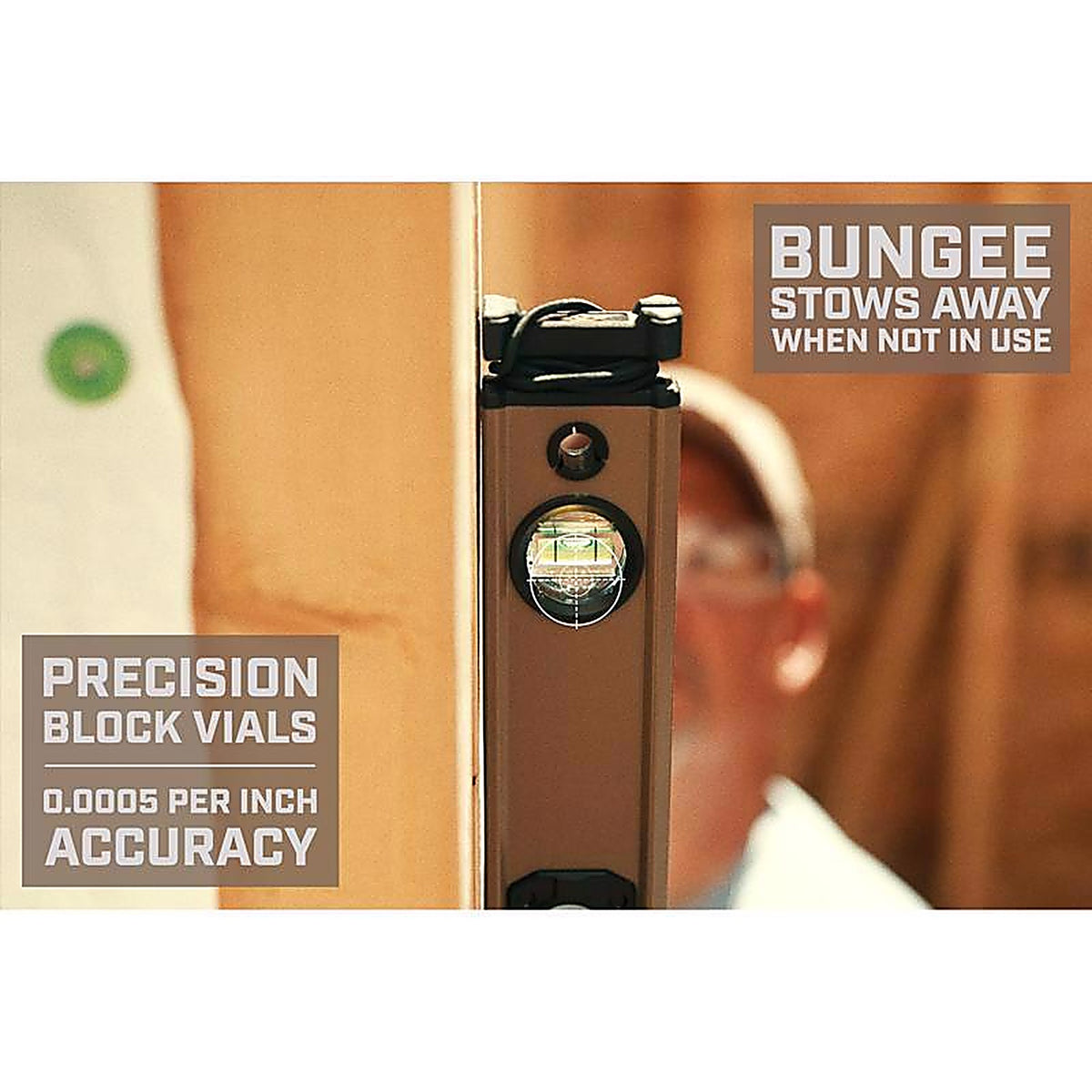 Spec Ops - SPEC-LEVEL24 - 24 In. Aluminum Box Beam Level with Bungee 3 Vial