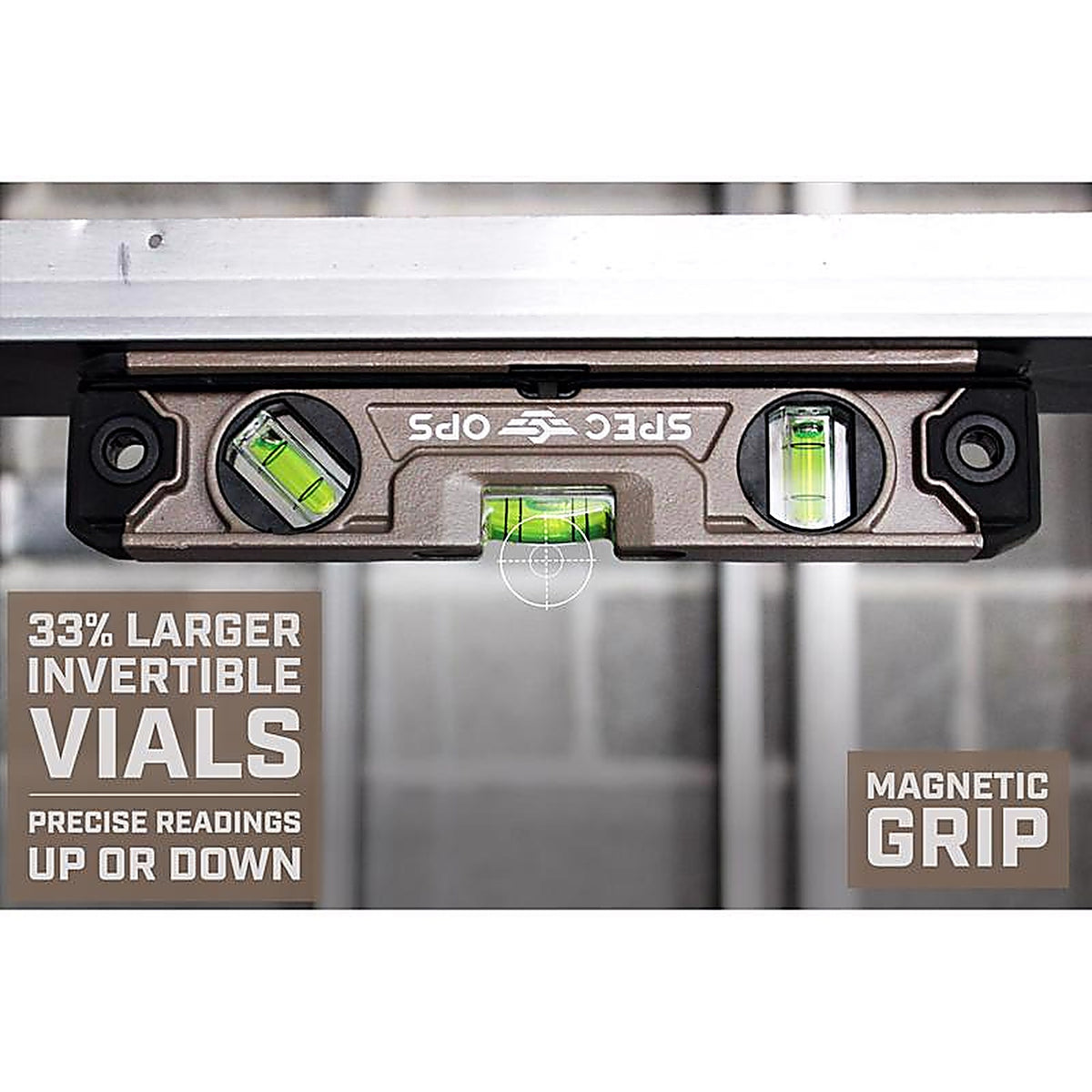 Spec Ops - SPEC-TLEVEL - 10 In. Aluminum Magnetic Torpedo Level with Bungee