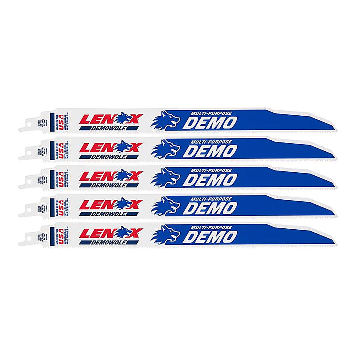 Lenox LXAR1250R DEMOWOLF 12 in. Bi-Metal WAVE EDGE Reciprocating Saw Blade 10 TPI 5 pk
