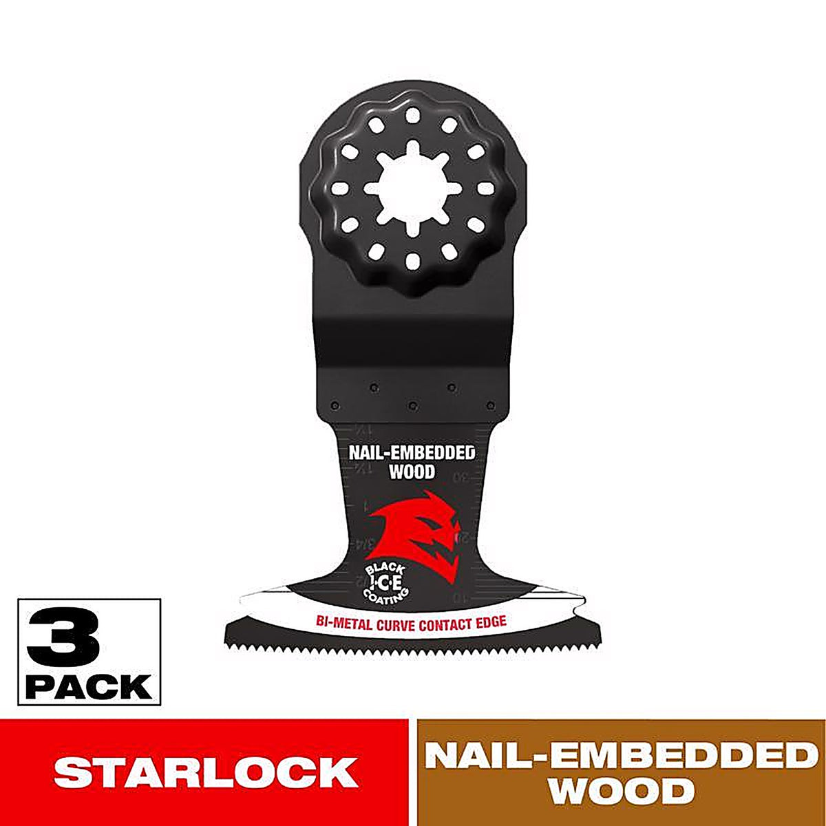 Diablo - DOS250BW3 - Starlock 2-1/2 In. W Bi-Metal Curved Contact Edge Oscillating Blade Nail-Embedded Wood 3 Pack