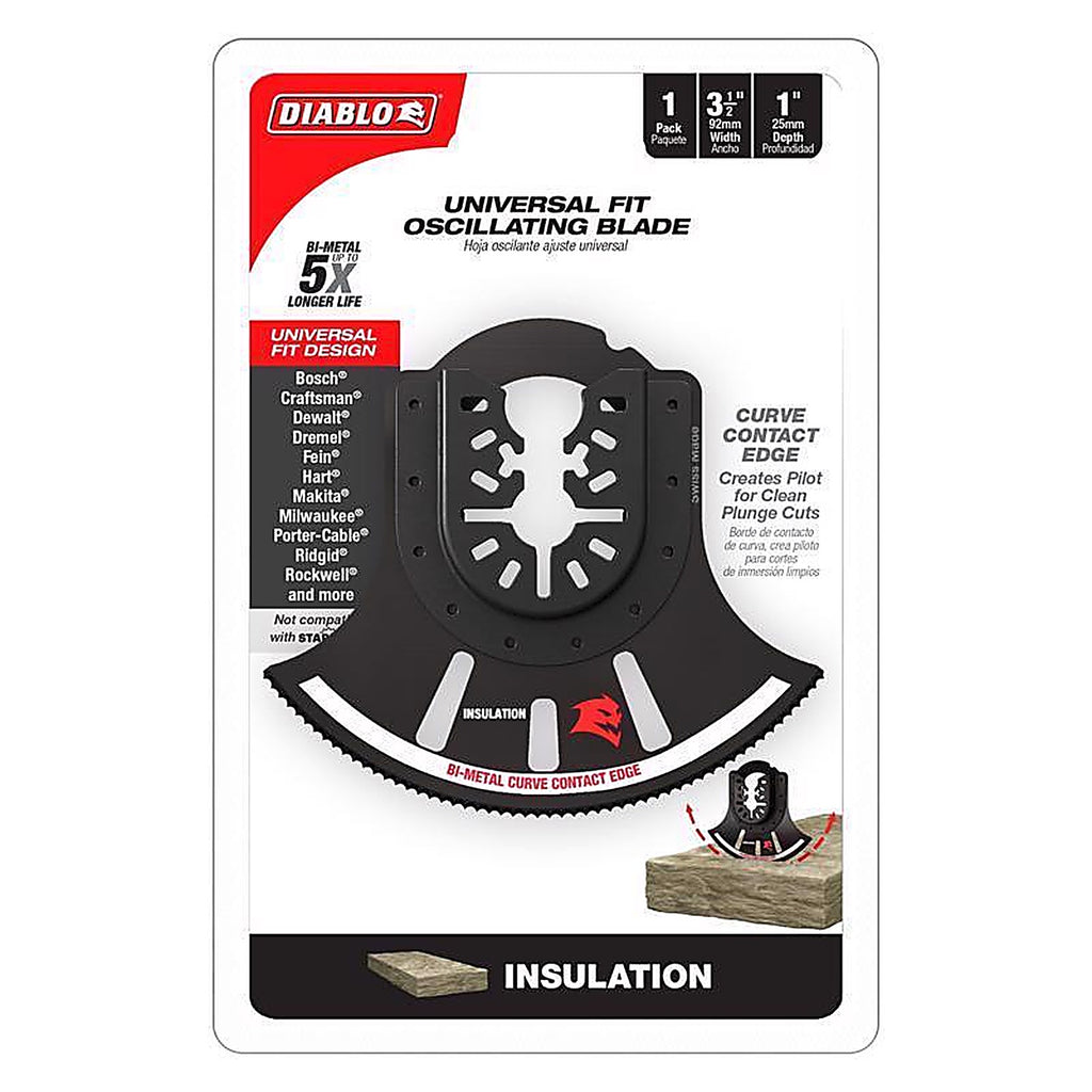 Diablo - DOU350RI - 3-1/2 In. X 3-1/2 In. W Bi-Metal Curved Contact Edge Oscillating Blade Insulation 1 Pack
