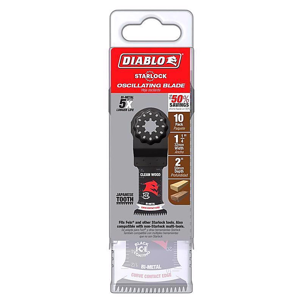 Diablo - DOS125JBW10 - Starlock 1-1/4 In. W Bi-Metal Curved Contact Edge Oscillating Blade Clean Wood 10 Pack