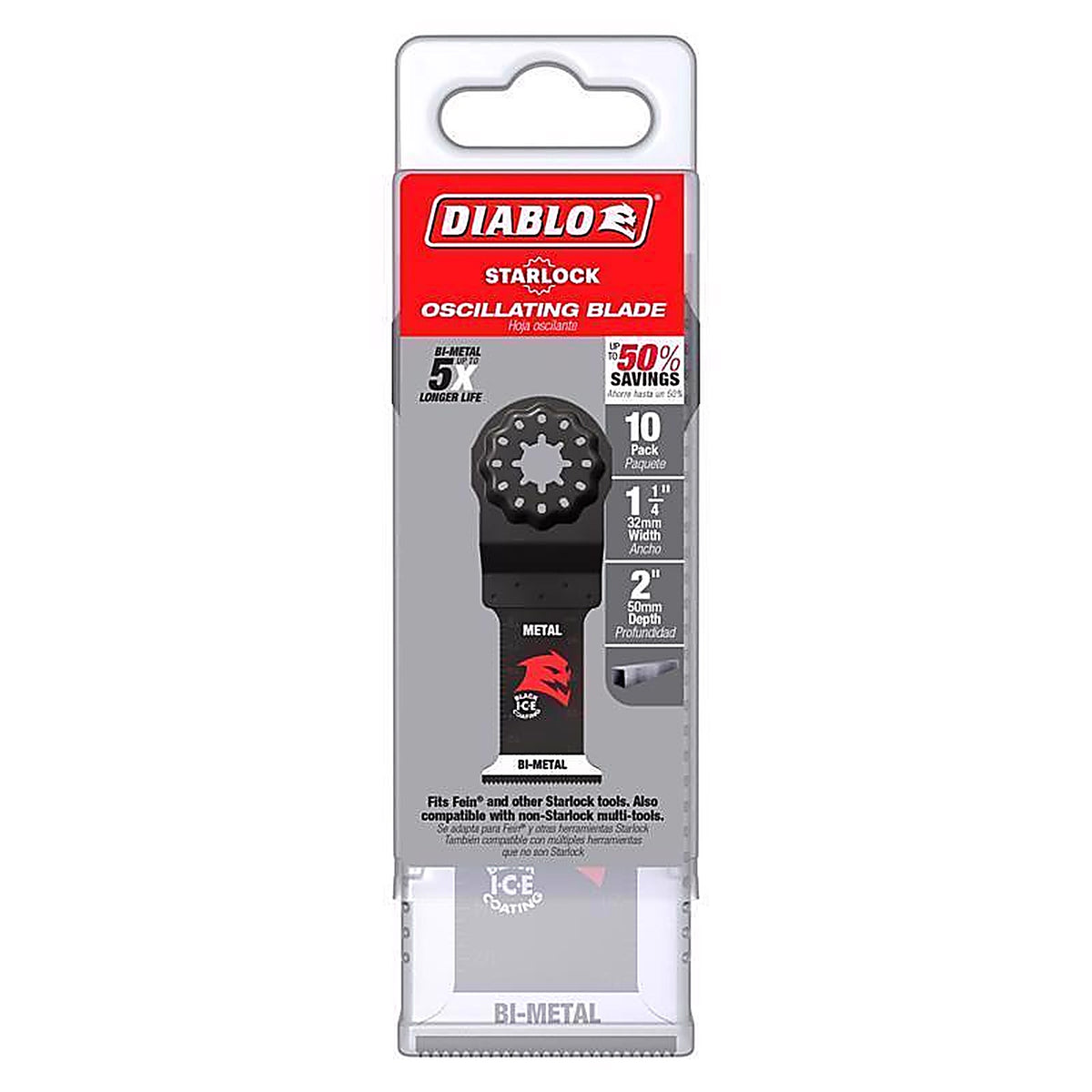 Diablo - DOS125BF10 - Starlock 1-1/4 In. W Bi-Metal Curved Contact Edge Oscillating Blade Metal 10 Pack