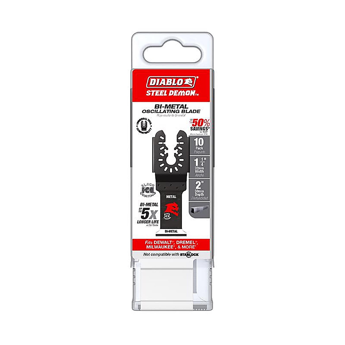 Diablo - DOU125BF10 - 1-1/4 In. W Bi-Metal Oscillating Blade Metal 1 Pack