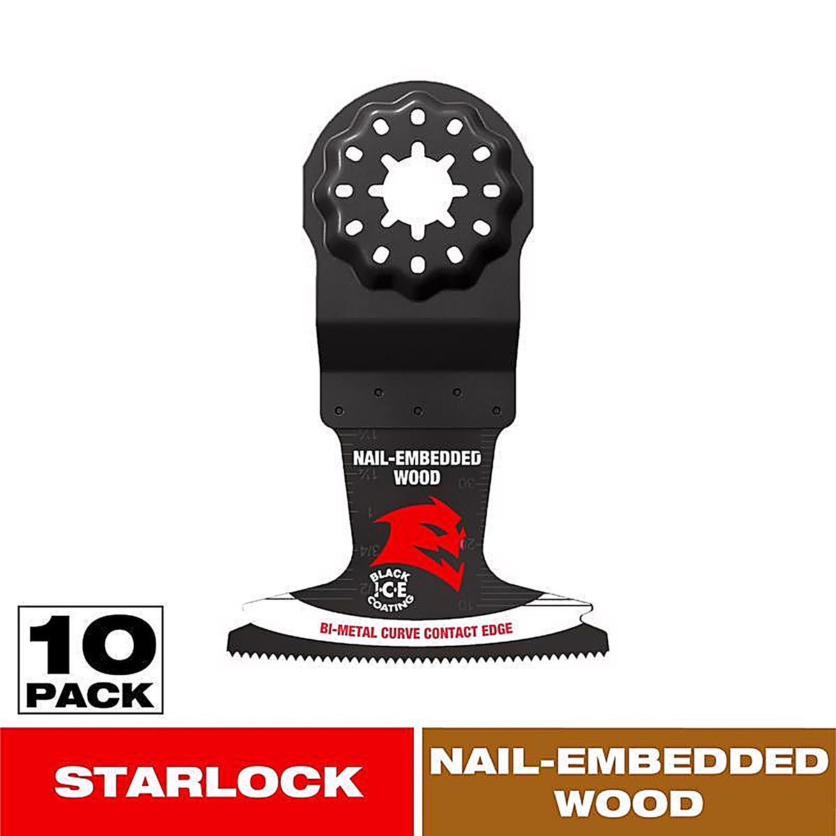 Diablo - DOS250BW10 - Starlock 2-1/2 In. W Bi-Metal Curved Contact Edge Oscillating Blade Nail-Embedded Wood 10 Pack