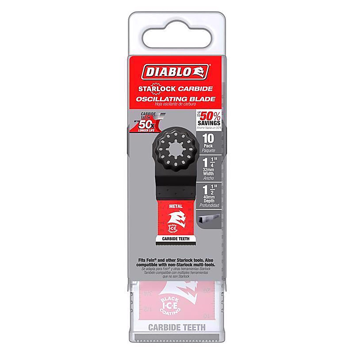 Diablo - DOS125CF10 - Starlock 1-1/4 In. W Carbide Oscillating Blade Metal 10 Pack