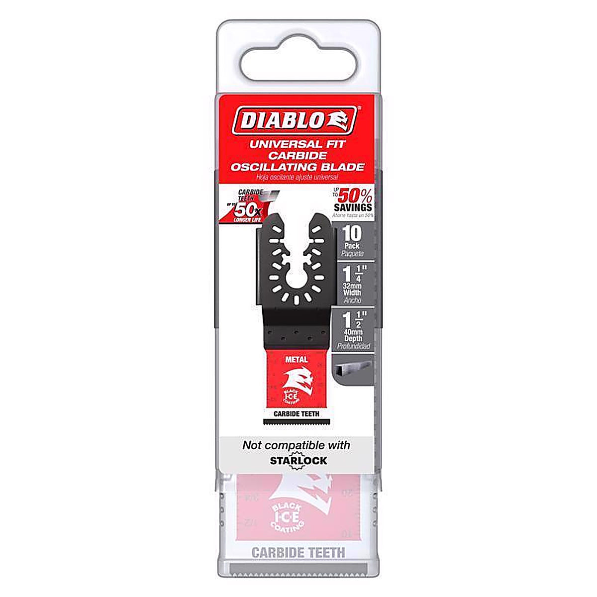 Diablo - DOU125CF10 - 1-1/4 In. W Carbide Oscillating Blade Metal 10 Pack