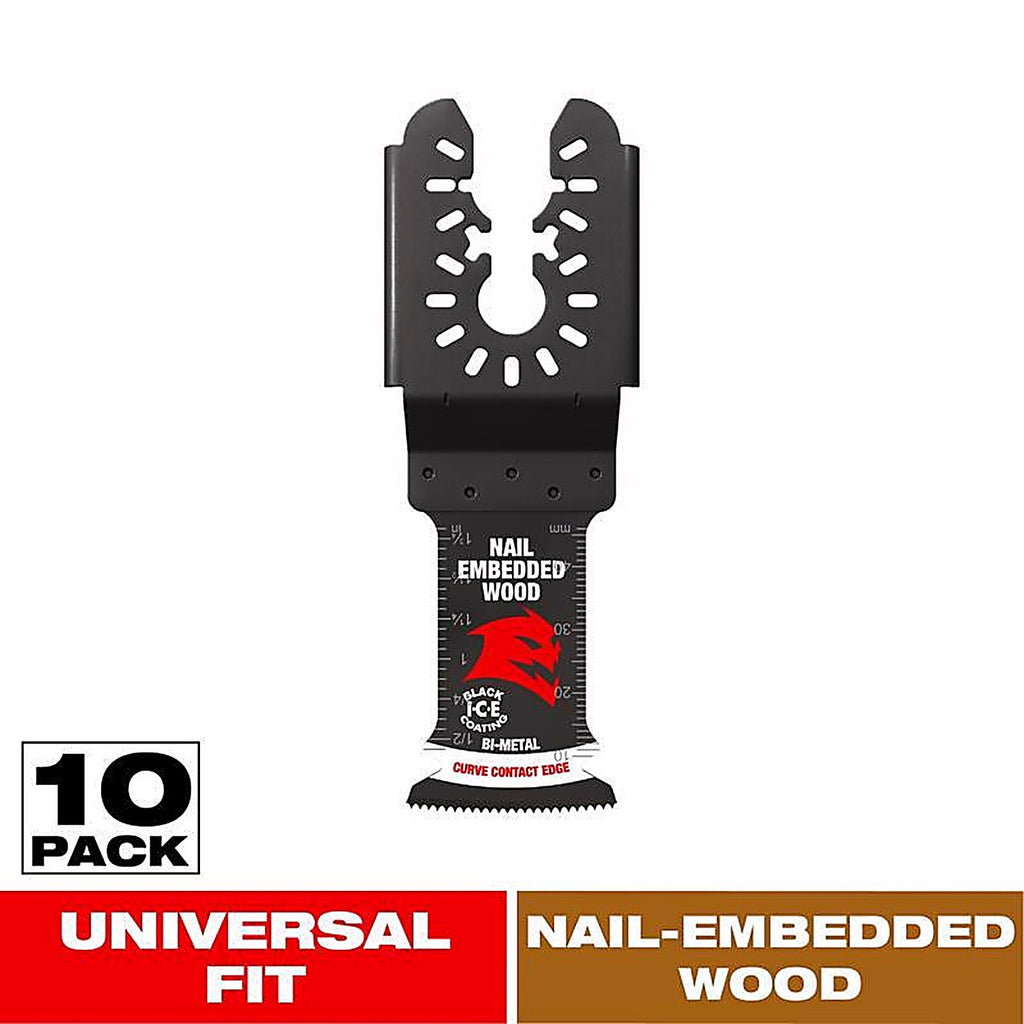 Diablo - DOU125BW10 - 1-1/4 In. W Bi-Metal Curved Contact Edge Oscillating Blade Nail-Embedded Wood 10 Pack