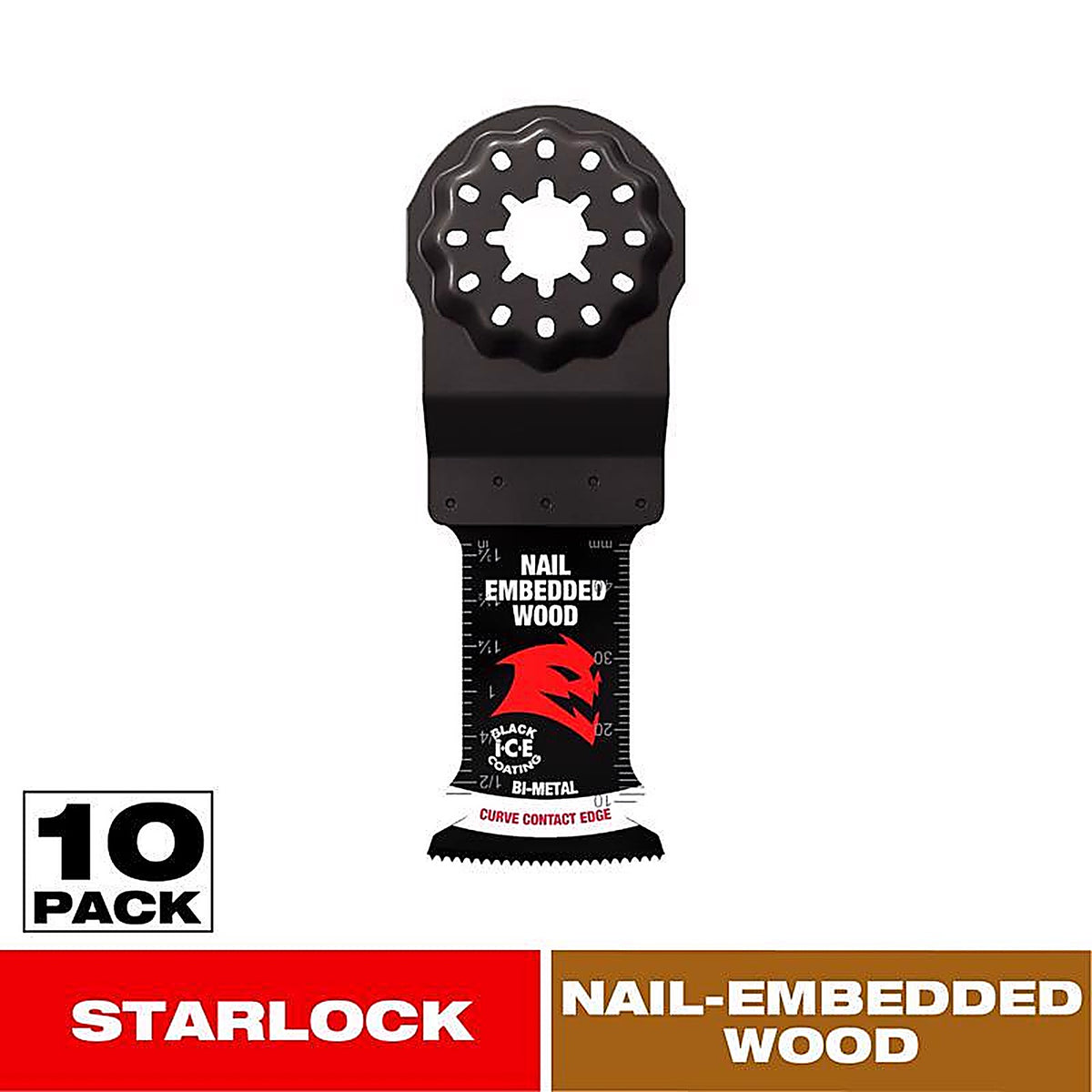 Diablo - DOS125BW10 - Starlock 1-1/4 In. W Bi-Metal Curved Contact Edge Oscillating Blade Nail-Embedded Wood 10 Pack