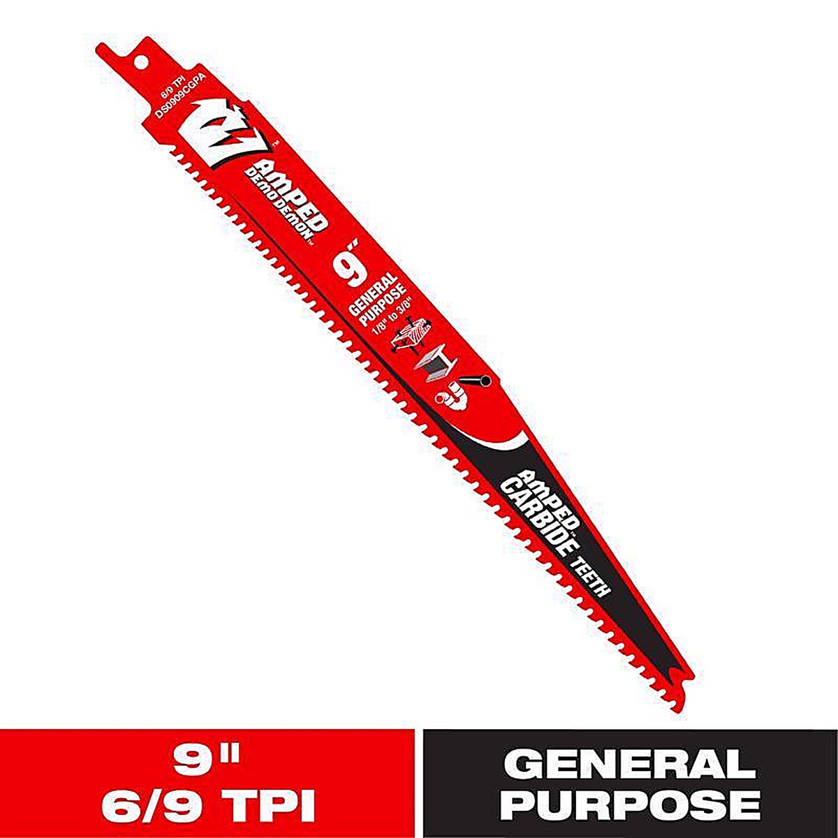 Diablo - DS0909CGPA - Demon Amped 9 In. Carbide Reciprocating Saw Blade 6/9 TPI 1 Pack