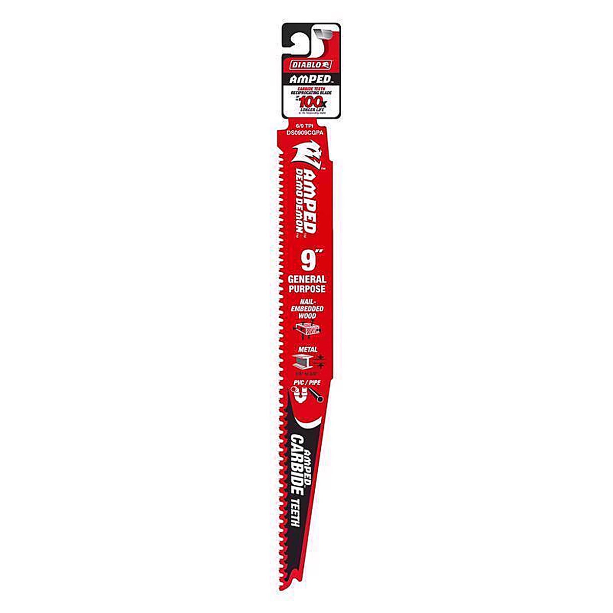 Diablo - DS0909CGPA - Demon Amped 9 In. Carbide Reciprocating Saw Blade 6/9 TPI 1 Pack