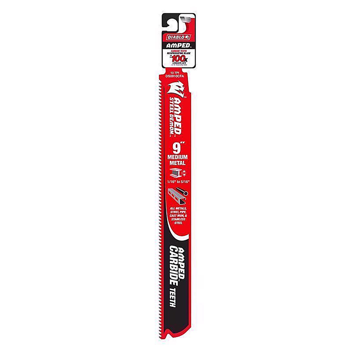 Diablo - DS0910CFA - Demon Amped 9 In. Carbide Reciprocating Saw Blade Set 10 TPI 1 Pack