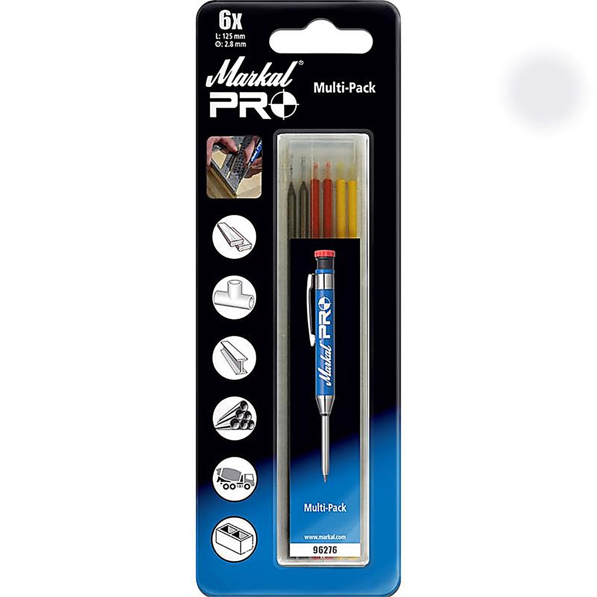 Markal - 96279 - Pro 7 In. L Mechanical Carpenter Pencil Replacement Tips Assorted 6 Piece