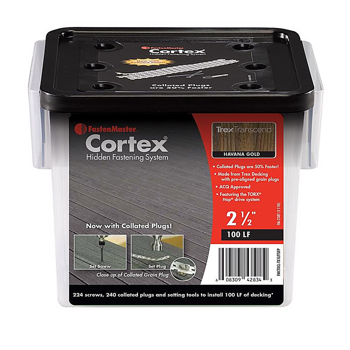 Fastenmaster - CTXCL-TX1LFTSHG - Cortex No. 10 X 2-1/2 In. L Havana Gold Torx Ttap Button Head Hidden Deck Fastener 224