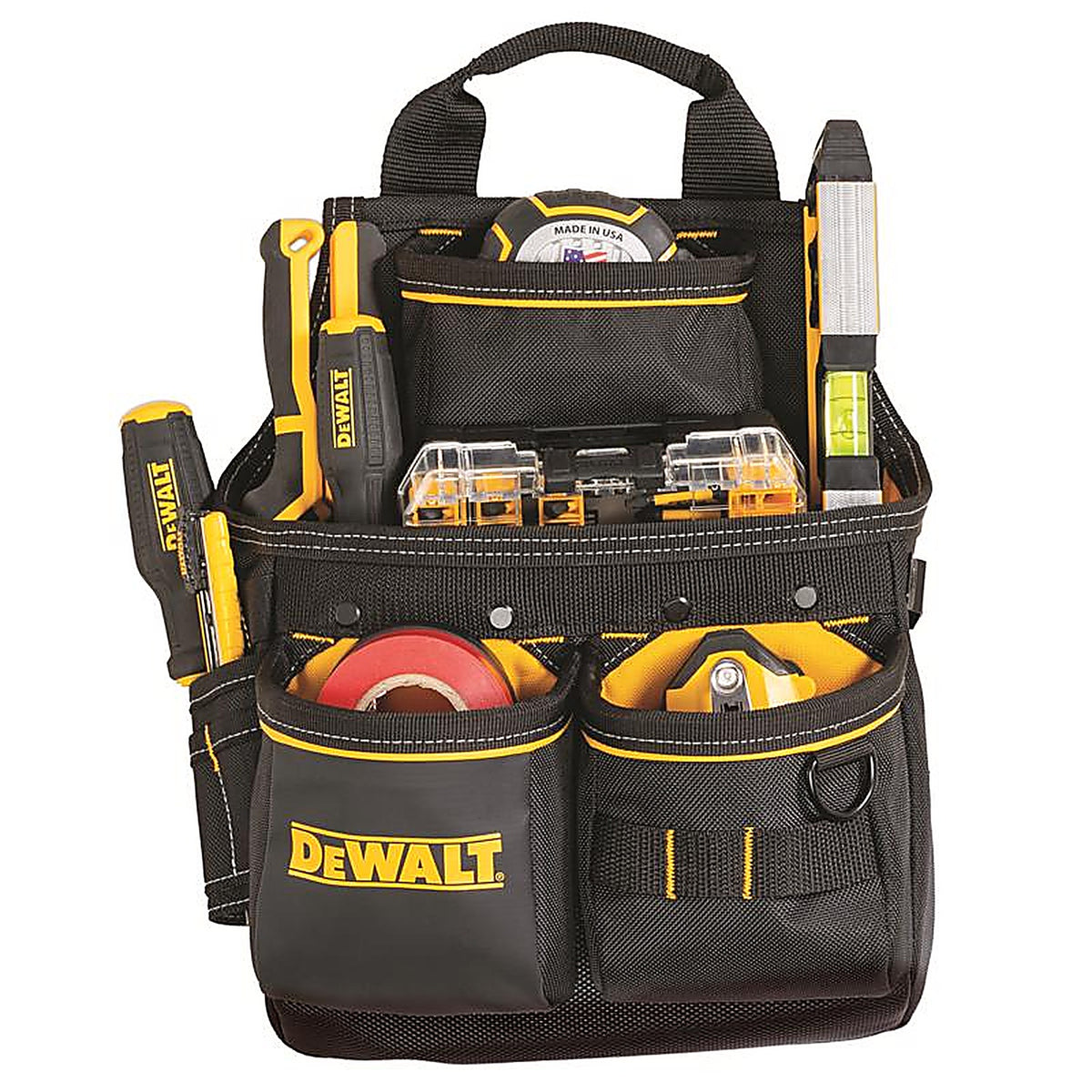 DeWalt - DWST540201 - 13 Pocket Ballistic Nylon Professional Nail Pouch Black/Yellow