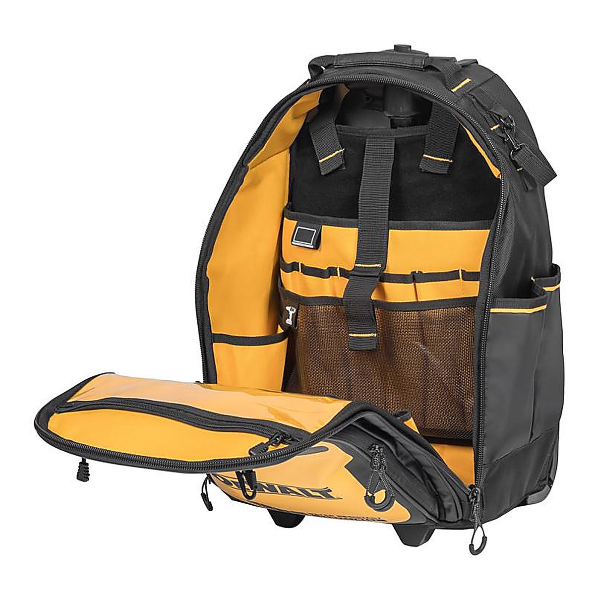 DeWalt - DWST560101 - Polyester/Tarpaulin Pro Backpack on Wheels Tool Bag 46 Pocket Black/Yellow 1 Piece