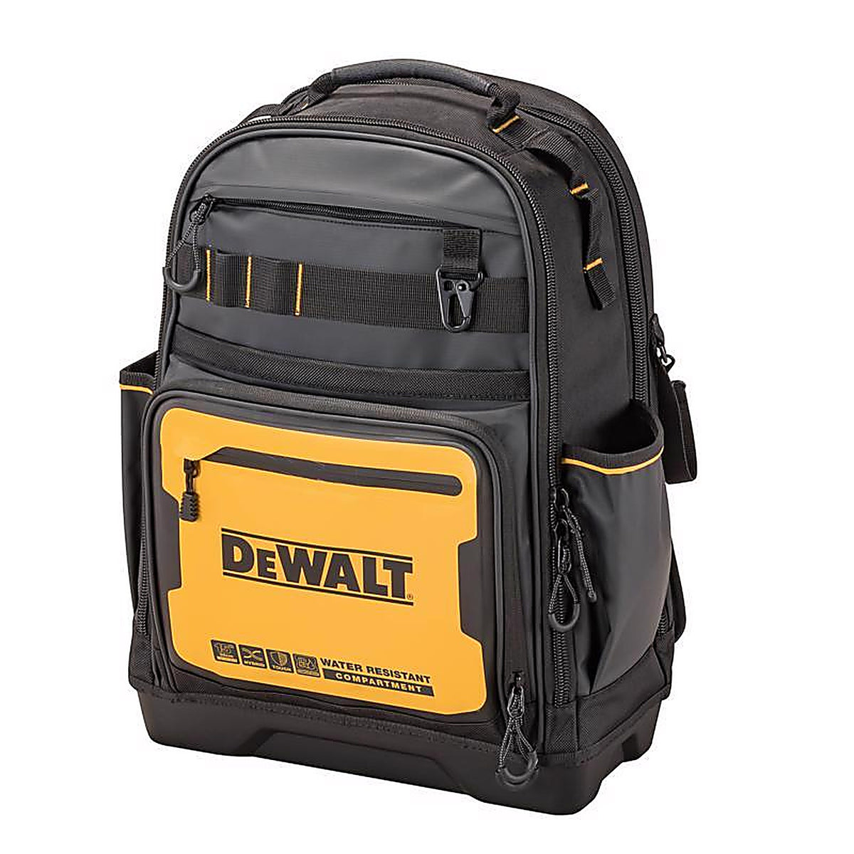 DeWalt - DWST560102 - 7.75 In. W X 18.75 In. H Polyester/Tarpaulin Pro Backpack Tool Bag 43 Pocket Black/Yellow 1 P